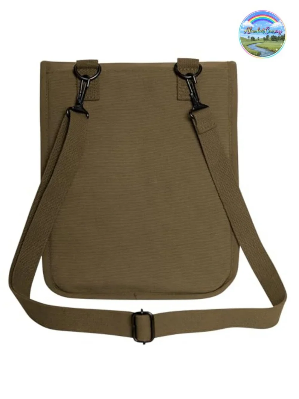 Canvas Map Case Shoulder Bag with Organizer Pocket, Adjustable Crossbody Strap,
